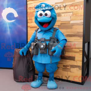 Blå Para Commando maskot...