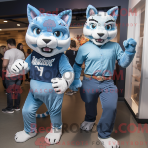 Cyan Bobcat Maskottchen...