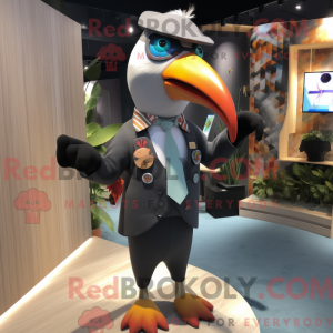 Gray Toucan mascot costume...