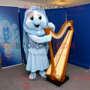 Sky Blue Celtic Harp mascot...