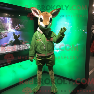 Green Roe Deer mascot...