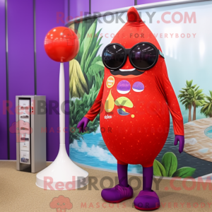 Rød Aubergine maskot...