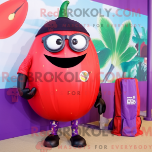 Postava maskota z červeného...