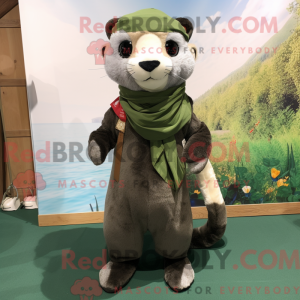 Olive Ferret mascot costume...