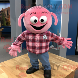 Pink Spider maskot kostume...