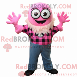 Pink Spider maskot kostume...