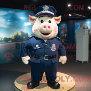 Navy Pig maskot kostume...
