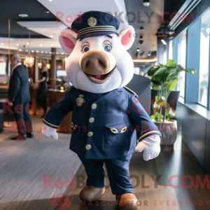 Navy Pig maskot kostume...