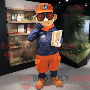 Orange Navy Soldier mascot...