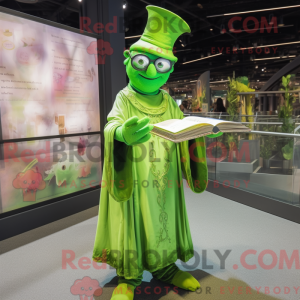 Lime Green Magician mascot...