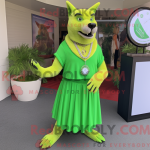 Limegrøn Dingo maskot...