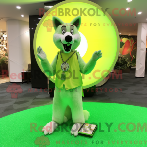 Limegrøn Dingo maskot...