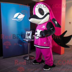 Magenta Killer Whale maskot...