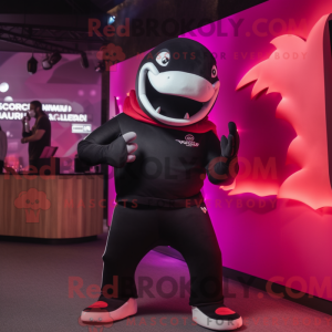 Magenta Killer Whale maskot...
