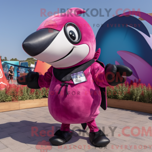 Magenta Killer Whale maskot...