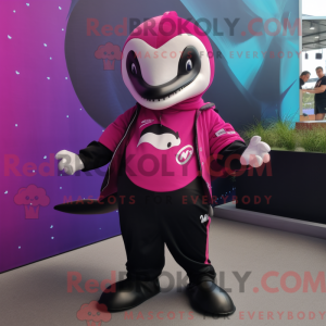 Magenta Killer Whale maskot...