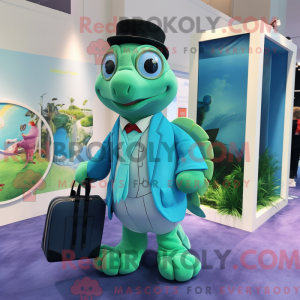 Cyan Sea Turtle mascot...