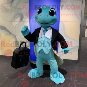 Cyan Sea Turtle mascot...