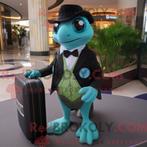 Cyan Sea Turtle maskot...