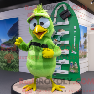 Lime Green Chicken mascot...