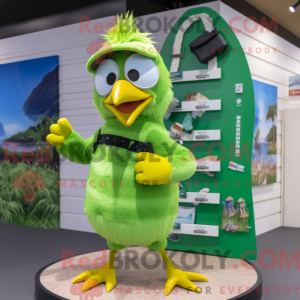 Limegrøn kylling maskot...