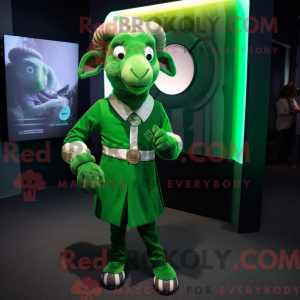 Green Ram mascot costume...