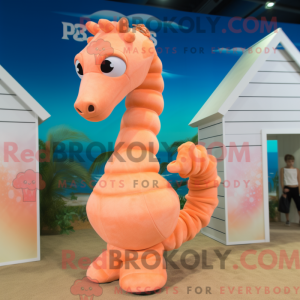 Peach Sea Horse maskot...