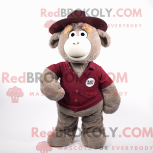 Maroon Merino Sheep maskot...