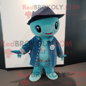 Teal Stingray Maskottchen...