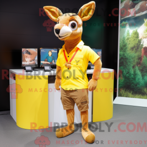 Guld rådyr maskot kostume...