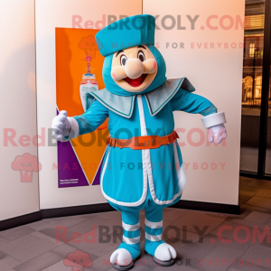 Teal Swiss Guard mascot...