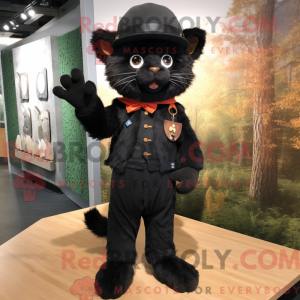 Sort kat maskot kostume...