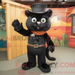 Sort kat maskot kostume...