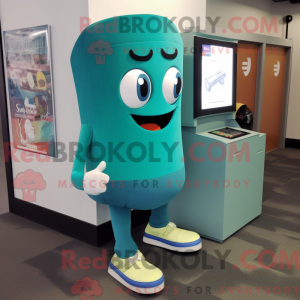 Teal Computer mascot...