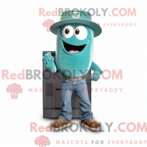 Teal Computer mascot...