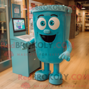 Blågrøn Computer maskot...