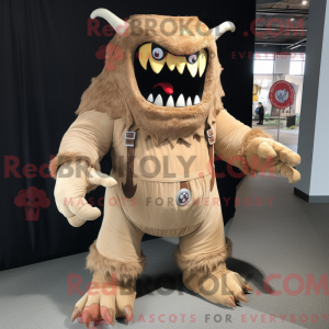 Tan Demon maskot kostume...