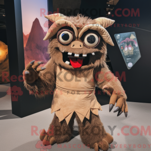 Tan Demon mascot costume...