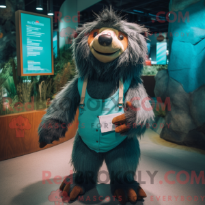 Teal Sloth Bear mascot...