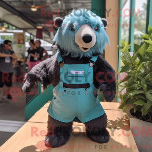 Teal Sloth Bear mascot...