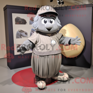 Gray Baseball Ball mascot...