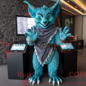 Teal Gargoyle mascot...