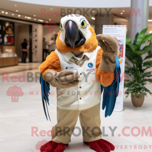 Tan Macaw mascot costume...