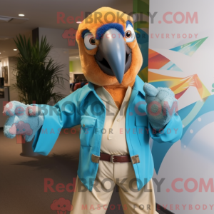 Tan Macaw mascot costume...