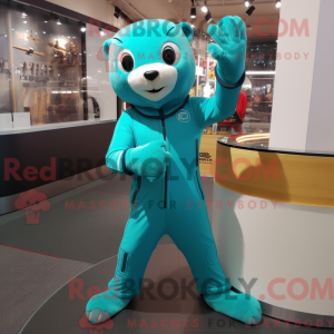 Turkis Otter maskot kostume...