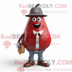Red Pear mascot costume...