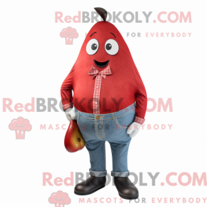 Red Pear mascot costume...