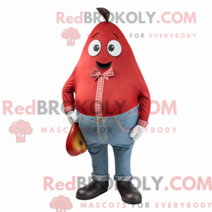 Red Pear maskot kostume...