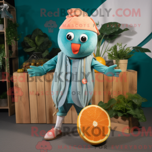 Teal Grapefruit Maskottchen...