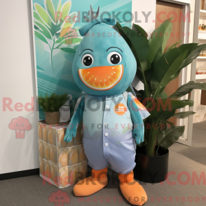 Teal Grapefruit Maskottchen...